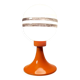 Lampe de table en métal orange et verre, vers 1960