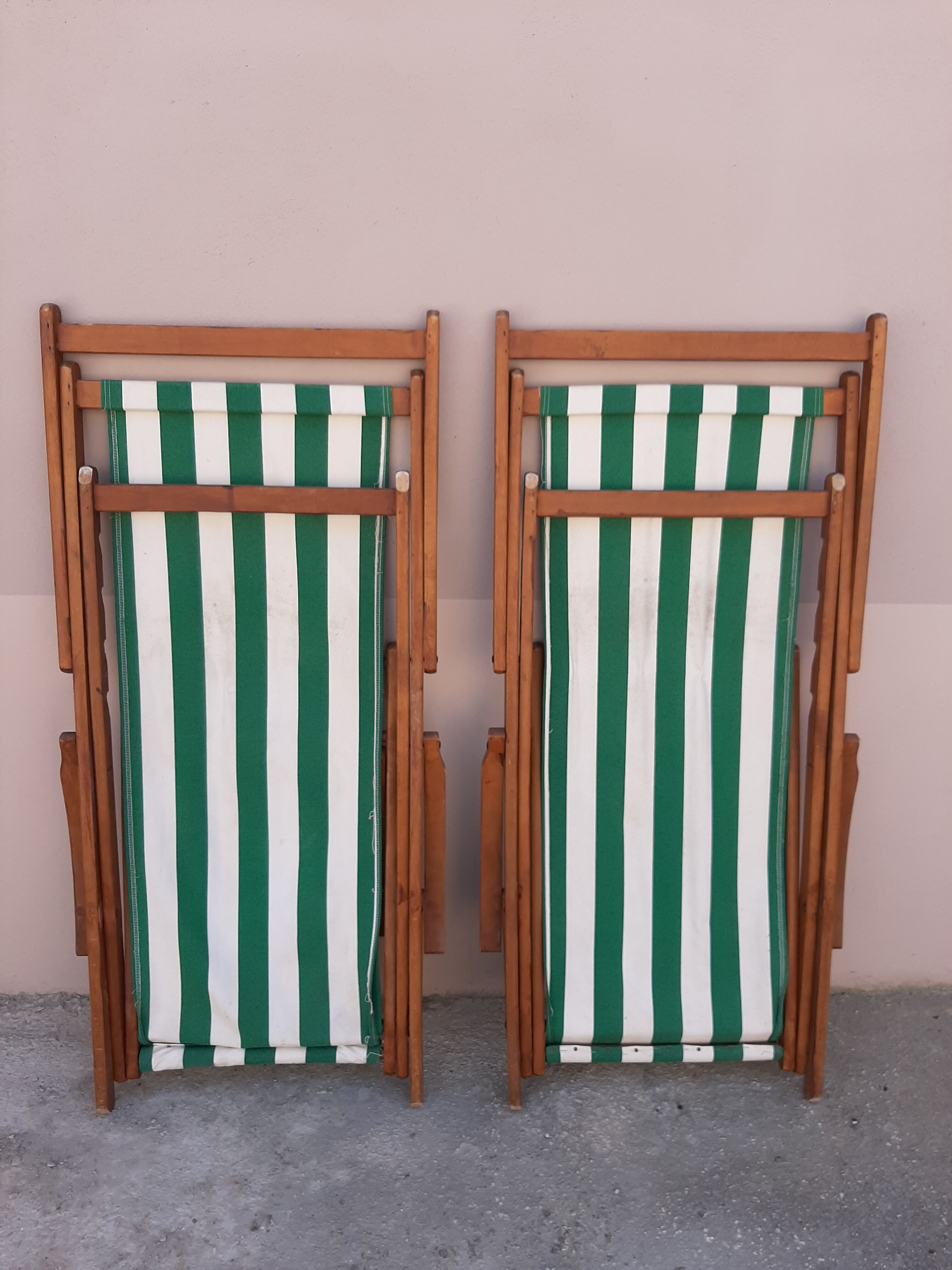 Pair of Chilean vintage sunbeds