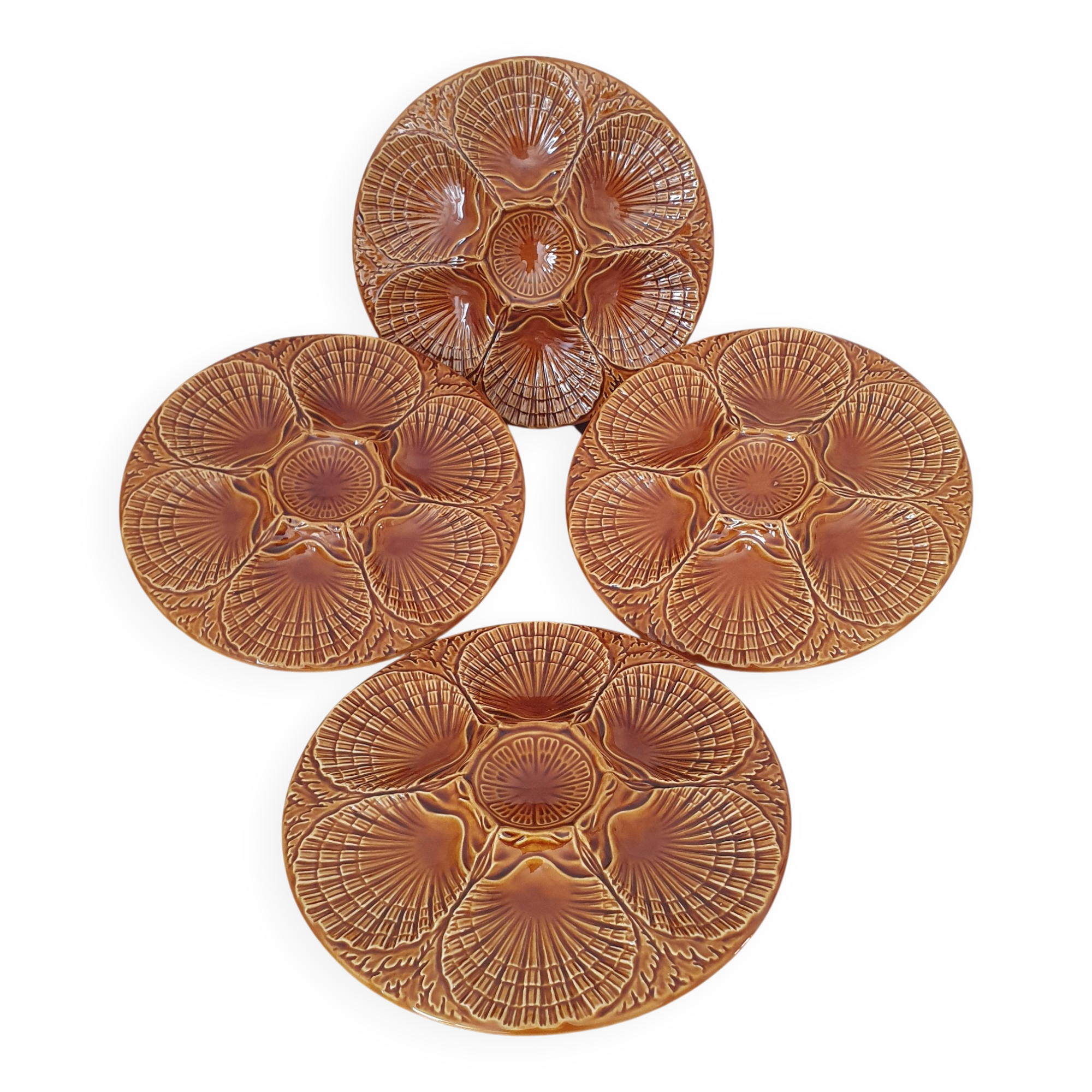 Scallop shell plates St Jacques by SECLA Portugal Barbotine