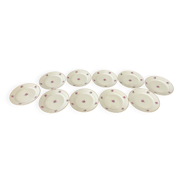 10 plates, 20cm diameter, "Rose" pattern