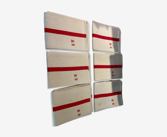 Set of 6 tea towels in mestizo/flax