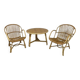 Audoux-Minnet rattan lounge set, 2 armchairs and table 1950-1960