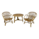 Audoux-Minnet rattan lounge set, 2 armchairs and table 1950-1960