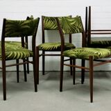 vintage set x6 teak chairs palm trees