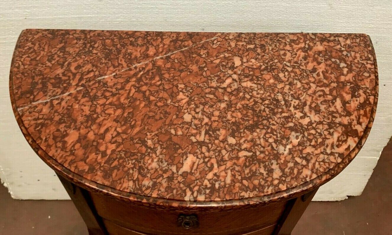 Louis XV style half-moon chest of drawers in XX century marquetry