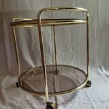 Vintage serving trolley with smoked glass from the 1970s