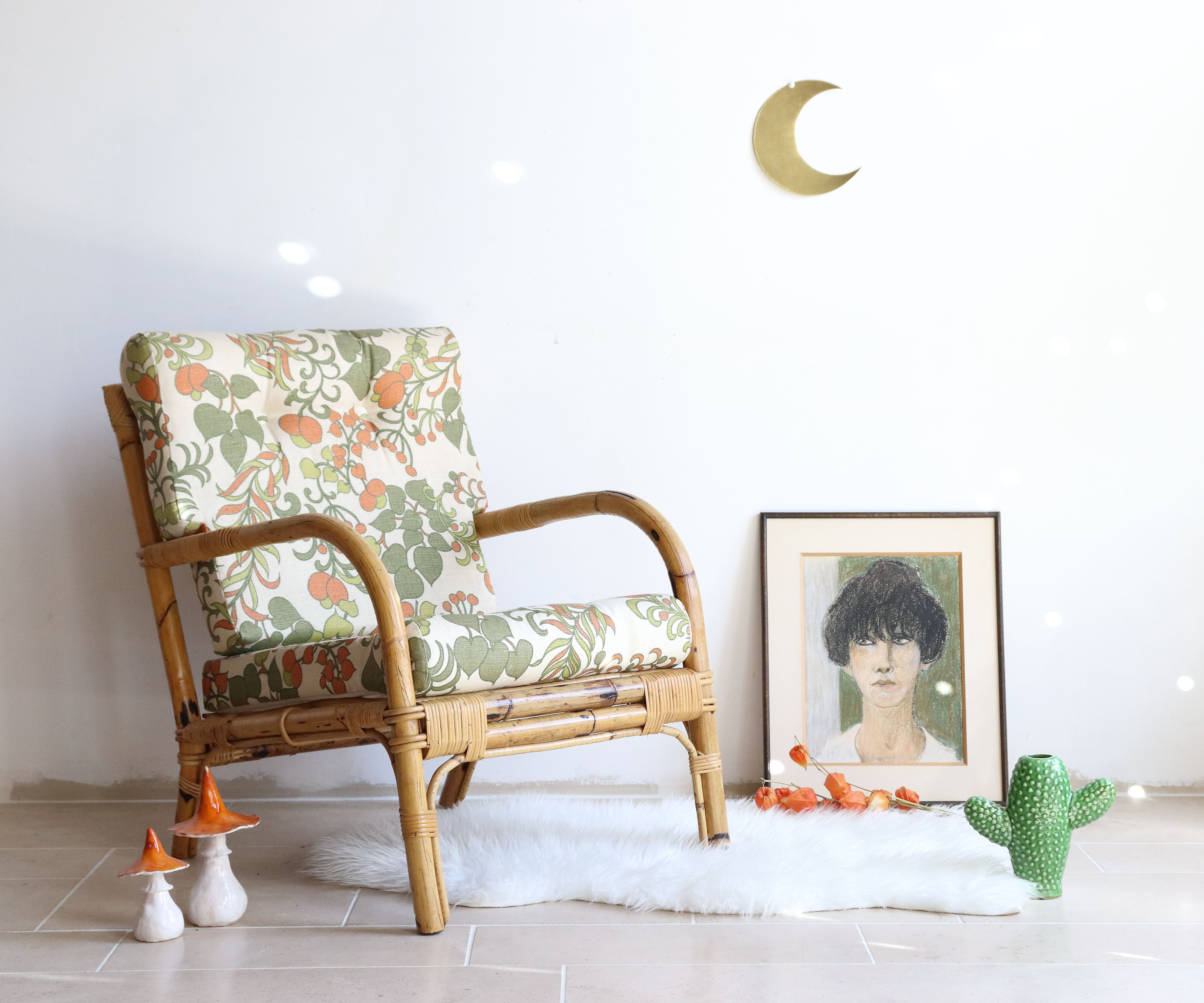 70s bamboo and rattan chair