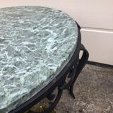 Low marble and black metal table