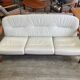 Scandinavian bench in solid teak and leather 1970