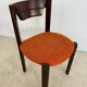 Set of 6 Girsberger Scandinavian style chairs from the 70s, vintage, solid wood, original fabric