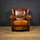Fauteuil vintage Joris design cuir de mouton