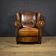 Fauteuil vintage Joris design cuir de mouton