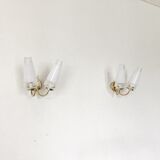 Pair wall lamp neo classic double golden 1960