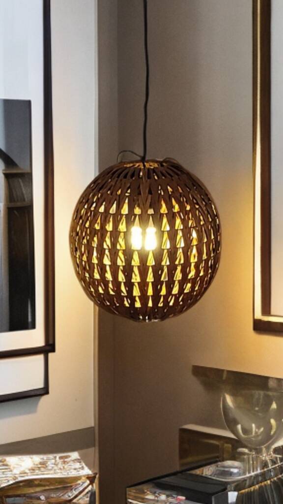 Vintage wicker pendant light
