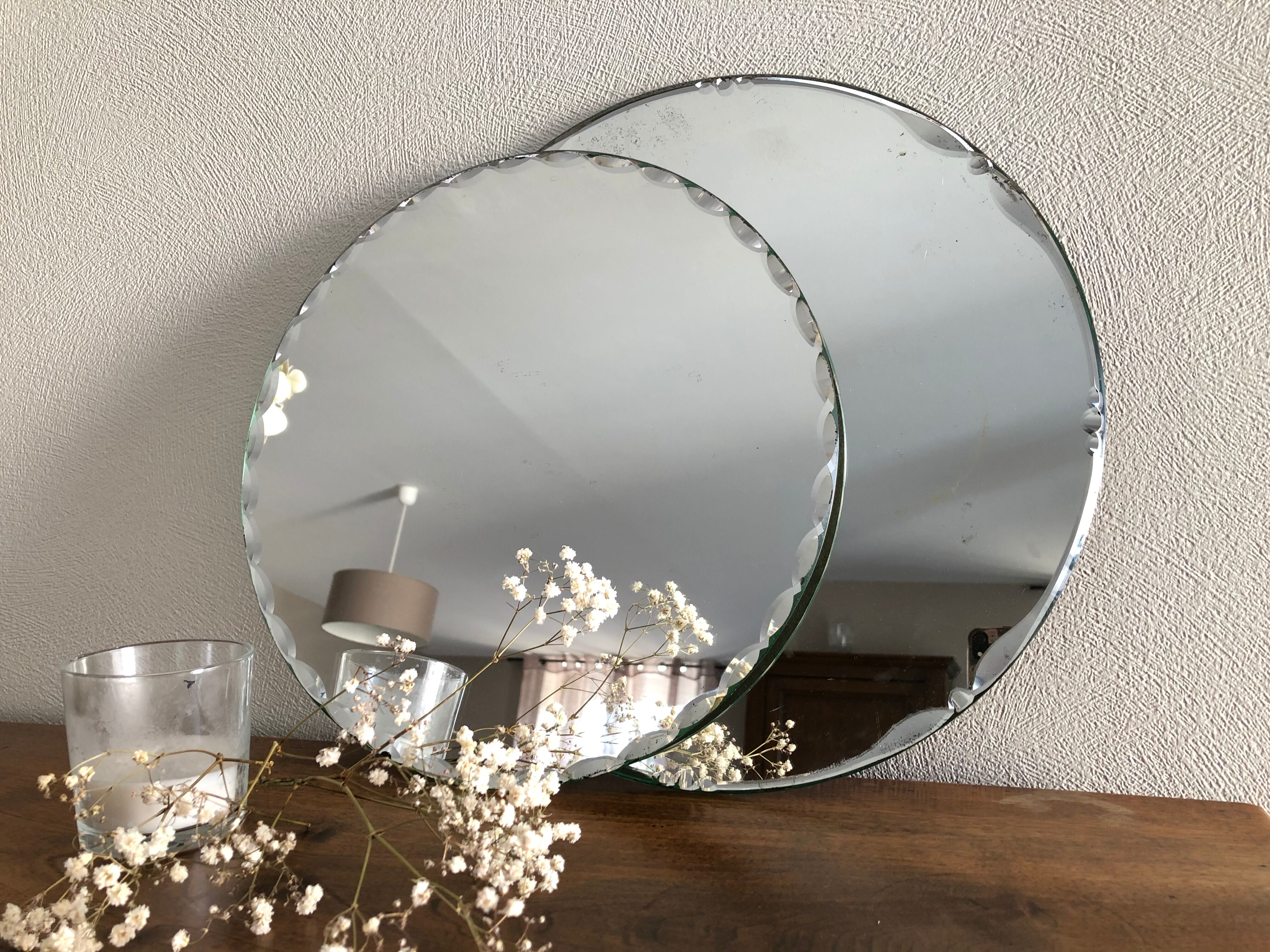 Miroir rond biseauté 32,5 cm