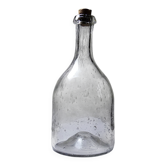 Grande bouteille ancienne en verre soufflé bullé, début XXe 1900-1920