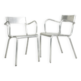 Chaises en aluminium par Castagna, Sale Marasino, Italie, années 1930 - ensemble de 2