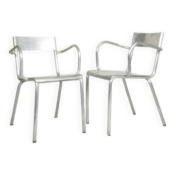 Aluminium armchairs by Castagna, Sale Marasino, Italy, 1930s - set of 2