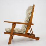Hans J. Wegner Oak Reclining Lounge Chair Model AP71, Denmark 1968