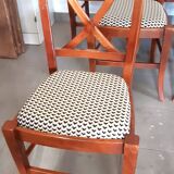 set of 6 recent Restoration style chairs in solid stained beech in excellent condition
