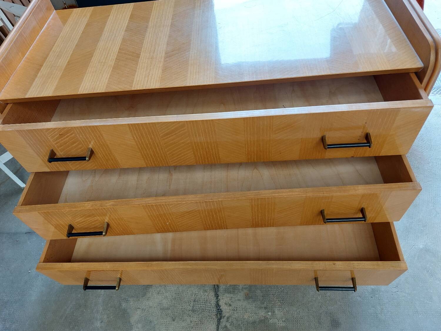 1960s chest of drawers with compass feet