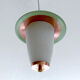Suspension vintage annees 50, vert cuivre opaline
