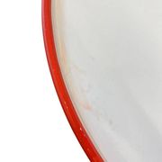 Grande table basse ronde vintage XL orange en bois / table basse