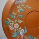 Large clay/terracotta dish with Japanese-style glazing, Art Nouveau.