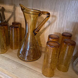 Pitcher and glass