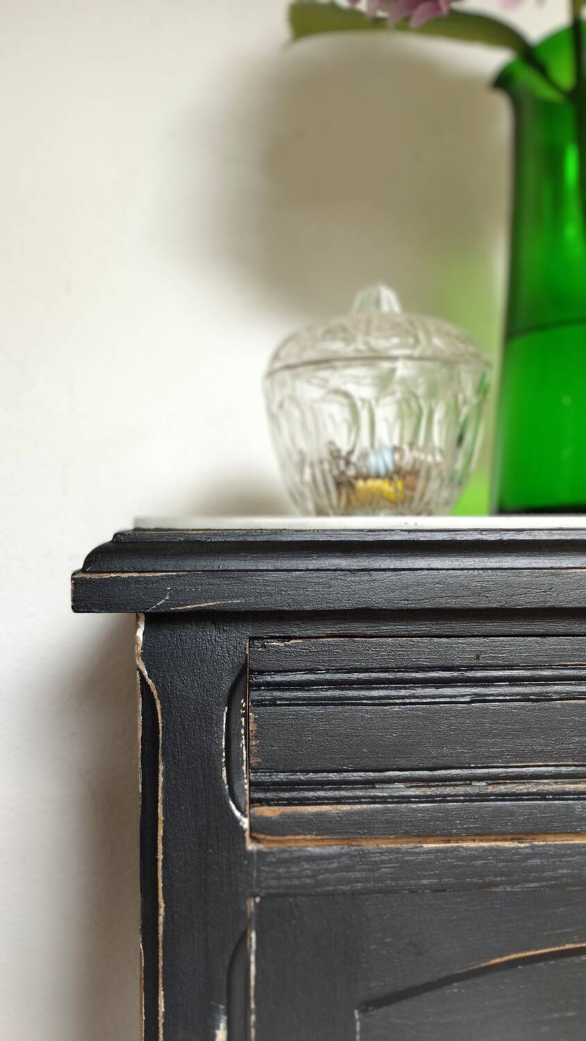 Black patinated Art Deco bedside table