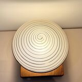 Vintage mushroom-shaped table lamp in Murano glass with wooden base