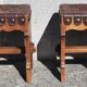 Paire de tabourets brutalistes, assise cuir.