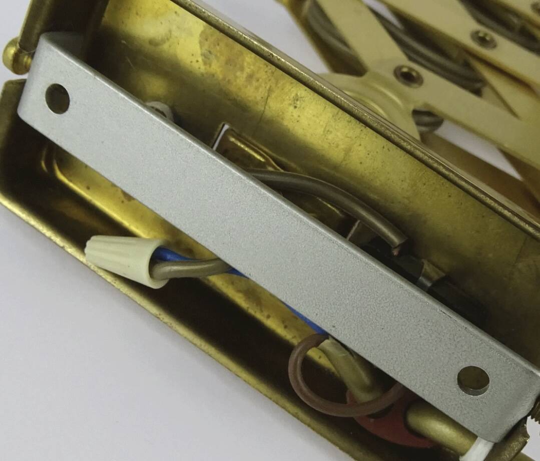 Original brass and metal scissors wall light by SIS Leuchten, Germany, 1950s.