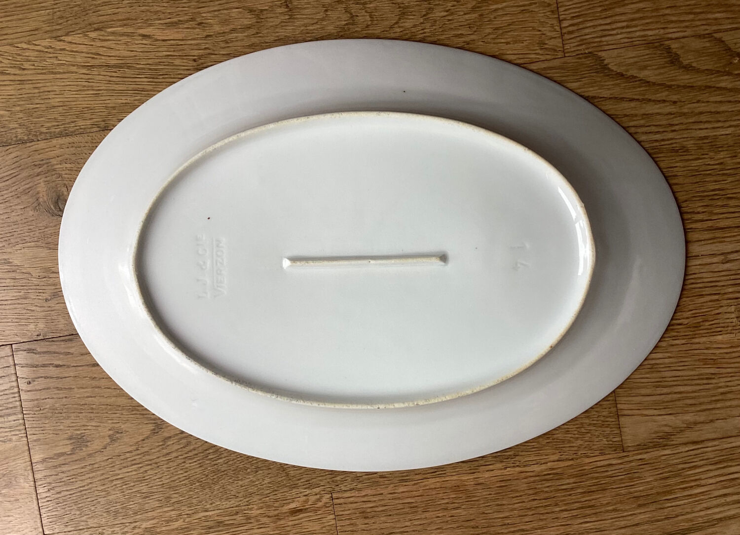 Old oval serving dish L.J. Cie Vierzon