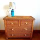 Commode en rotin vintage 1970