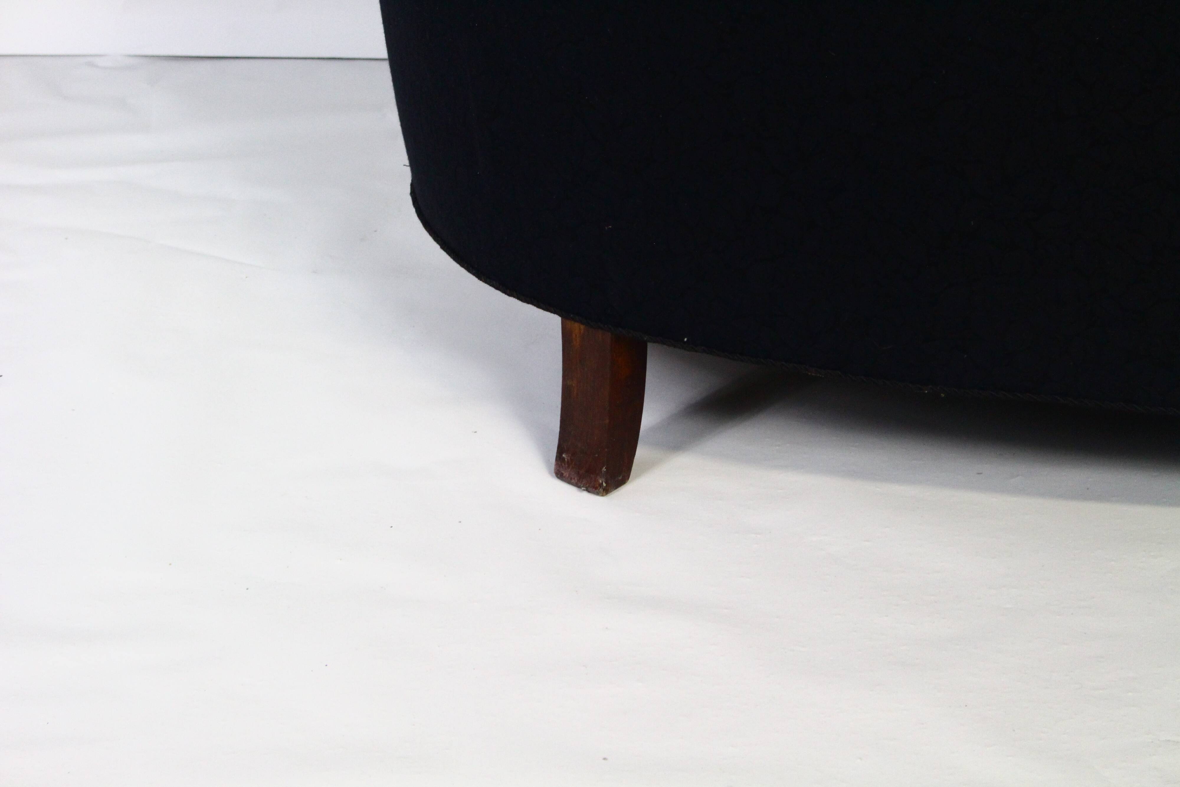 1930s Art Deco Curved Banana Sofa