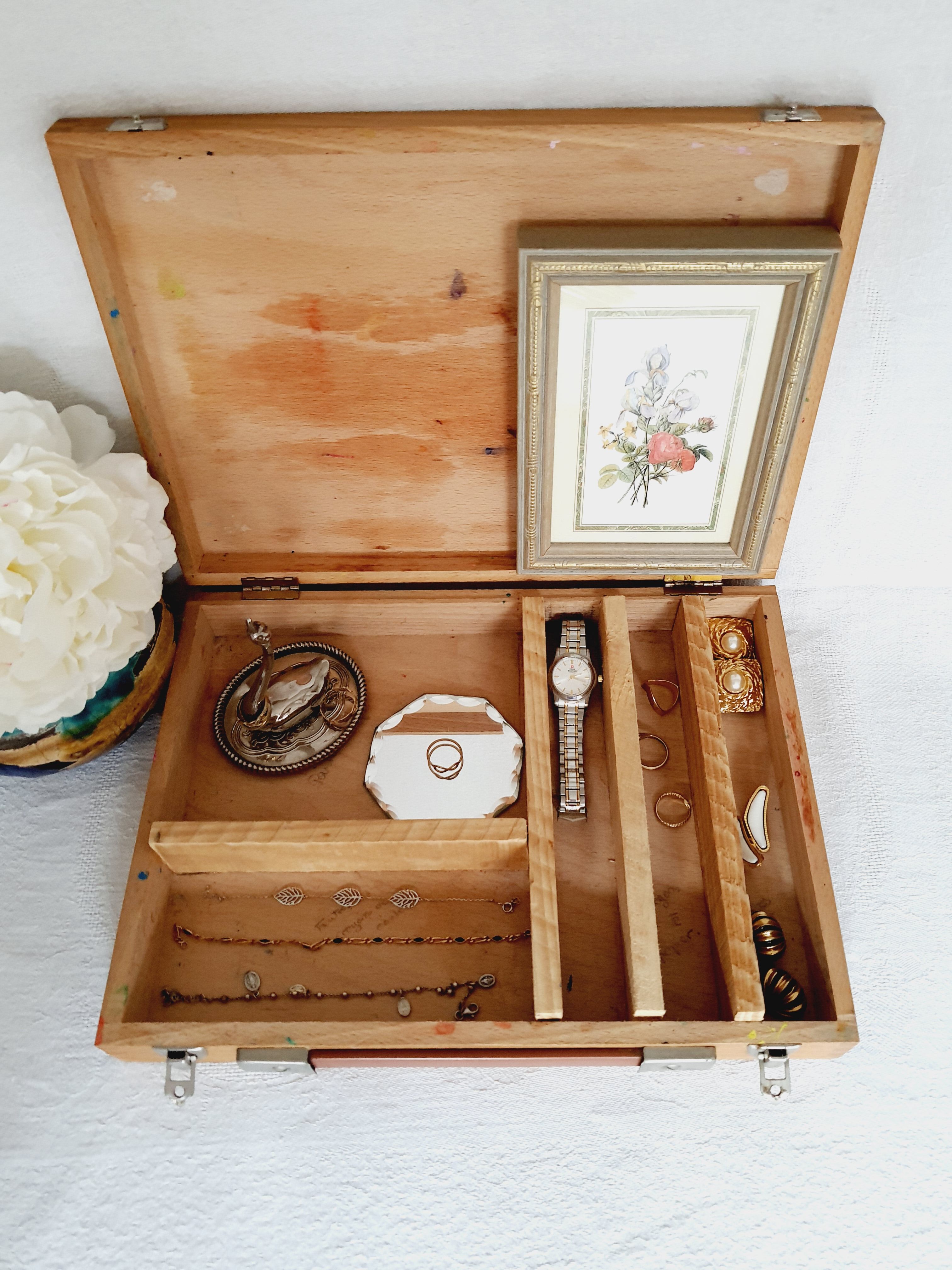 Pencil and vintage paint malette