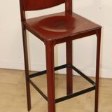 Matteo Grassi high stool in leather and metal
