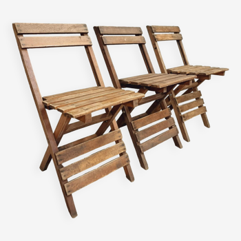 Ensemble de chaises pliantes vintage, chaises bistrot, chaises de jardin