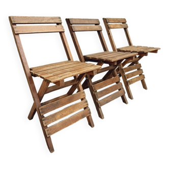 Set of vintage folding chairs, bistro chairs, garden chairs