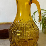 Amber glass pitcher 70s
