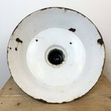 Grande Lampe à Suspension Industrielle en Émail Vert de Revo, 1940s