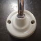 Wall lamp old opaline silver metal globe & porcelain base Art Deco 1930 TBE gooseneck