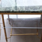 Table d'appoint en marbre vert vintage