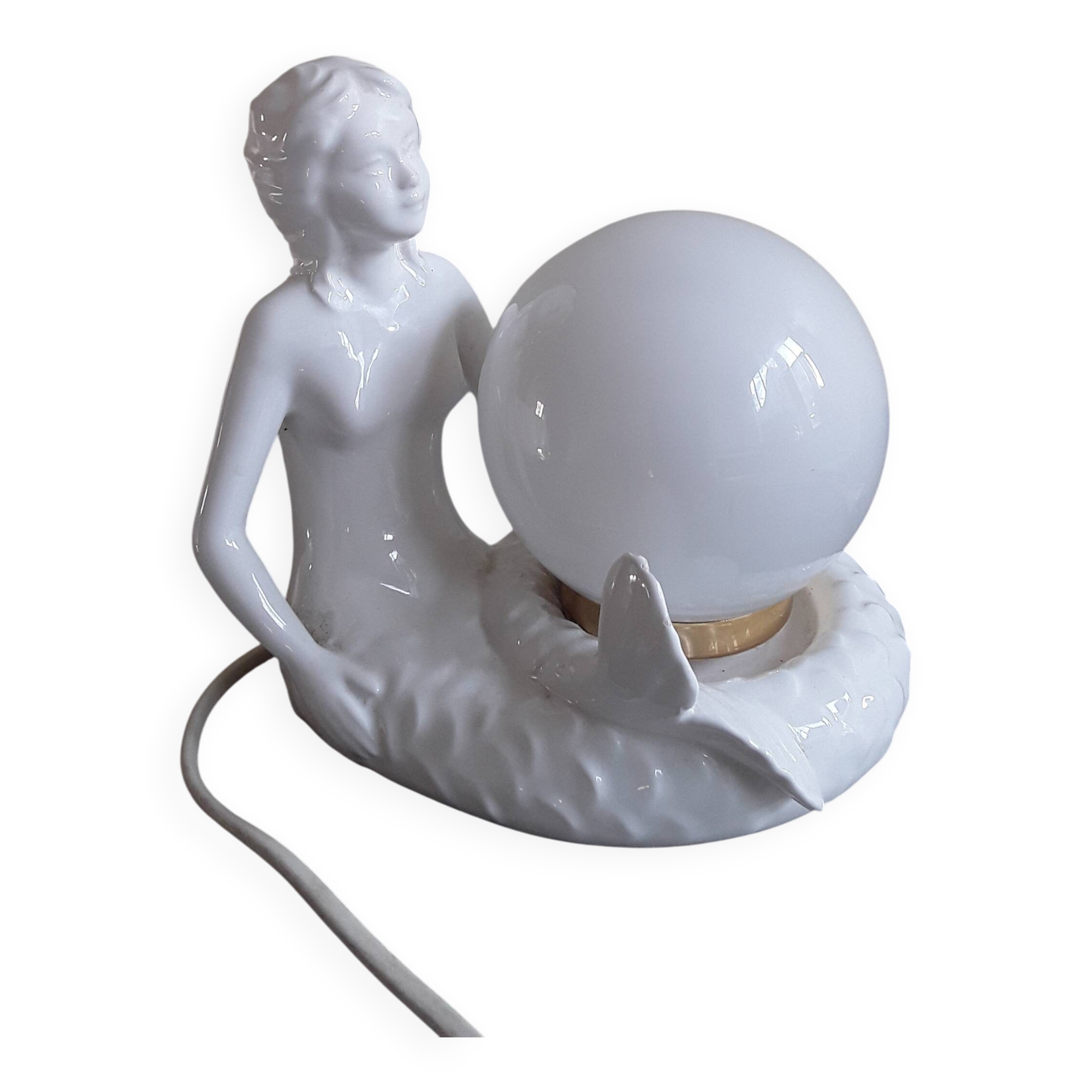 Opaline lamp siren 70s 80s