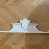Old carved white patinated pediment - 115cm
