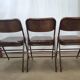 Rare suite de 3 chaises Samsonite 1977 assise marron