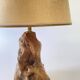 1950s wooden lamp, recent 2M fabric cable, tracing lampshade