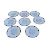 8 assiettes plates modèle prelude de badonviller art déco