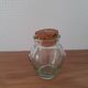 6 glass jars with vintage cork caps